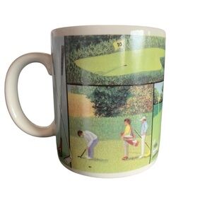 RUSS BERRIE Golf Scene Ceramic Mug Item No. 12521